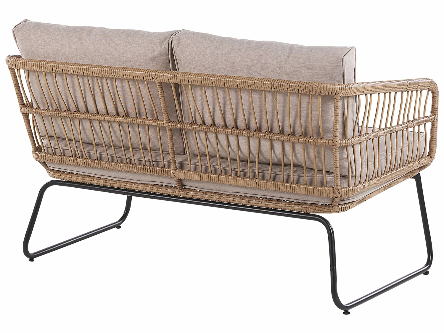 Gartenmöbel Set Rattan 4-Sitzer Auflagen Beige RAVELLO – Bild 7