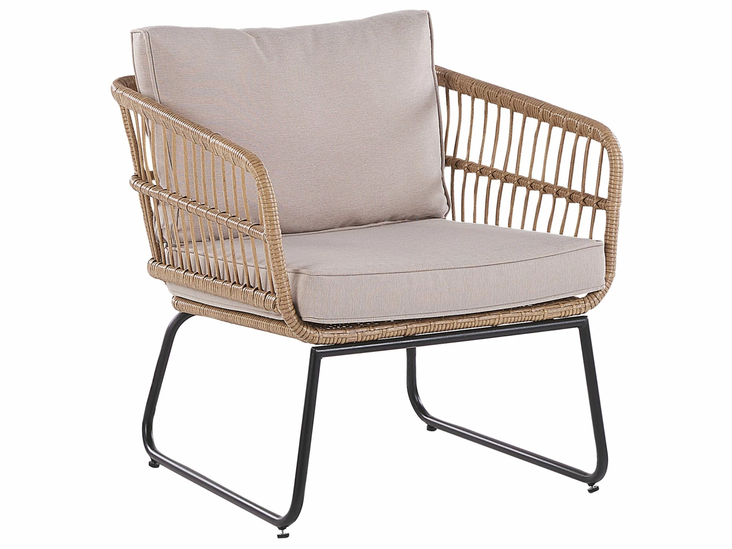 Gartenmöbel Set Rattan 4-Sitzer Auflagen Beige RAVELLO – Bild 10