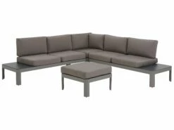Lounge Set Aluminium 5-Sitzer Auflagen Grau FERENTINO