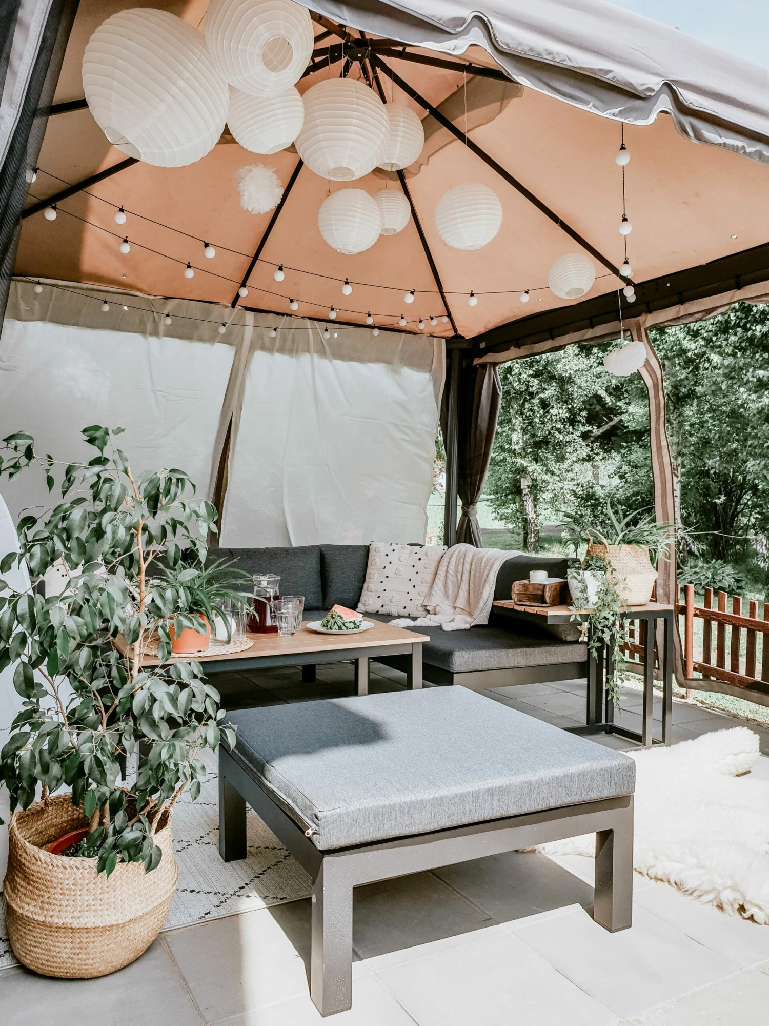 Lounge Set Kunstholz Schwarz 5-Sitzer Auflagen Grau MESSINA – Bild 7