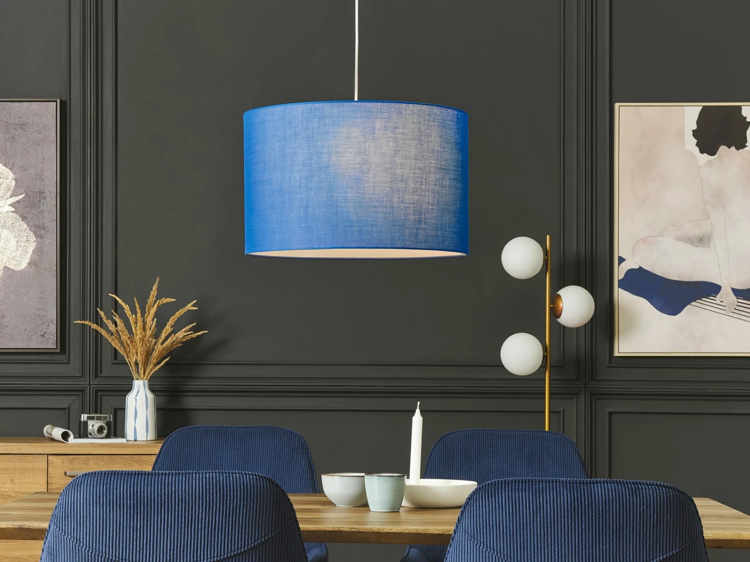 Esszimmerstuhl Cord Dunkelblau 2er Set LOVERNA – Bild 3