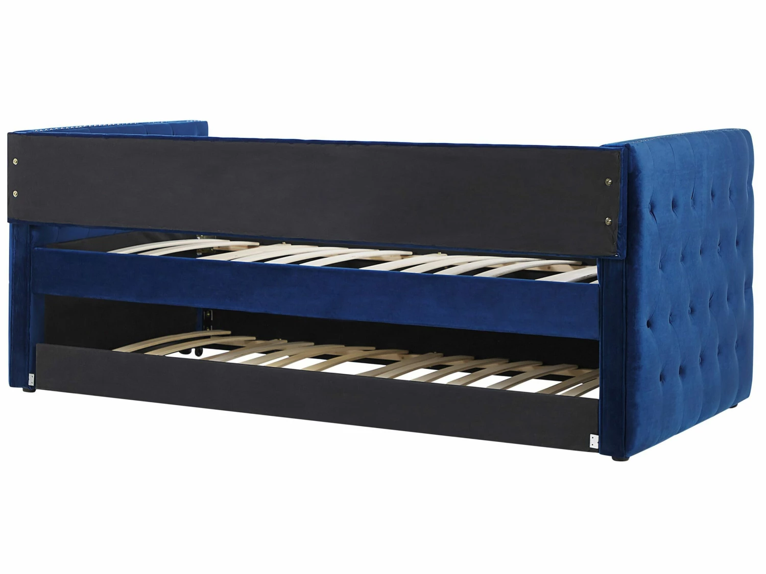 Tagesbett Ausziehbar Samtstoff Marineblau Lattenrost 90 X 200 Cm GASSIN – Bild 8