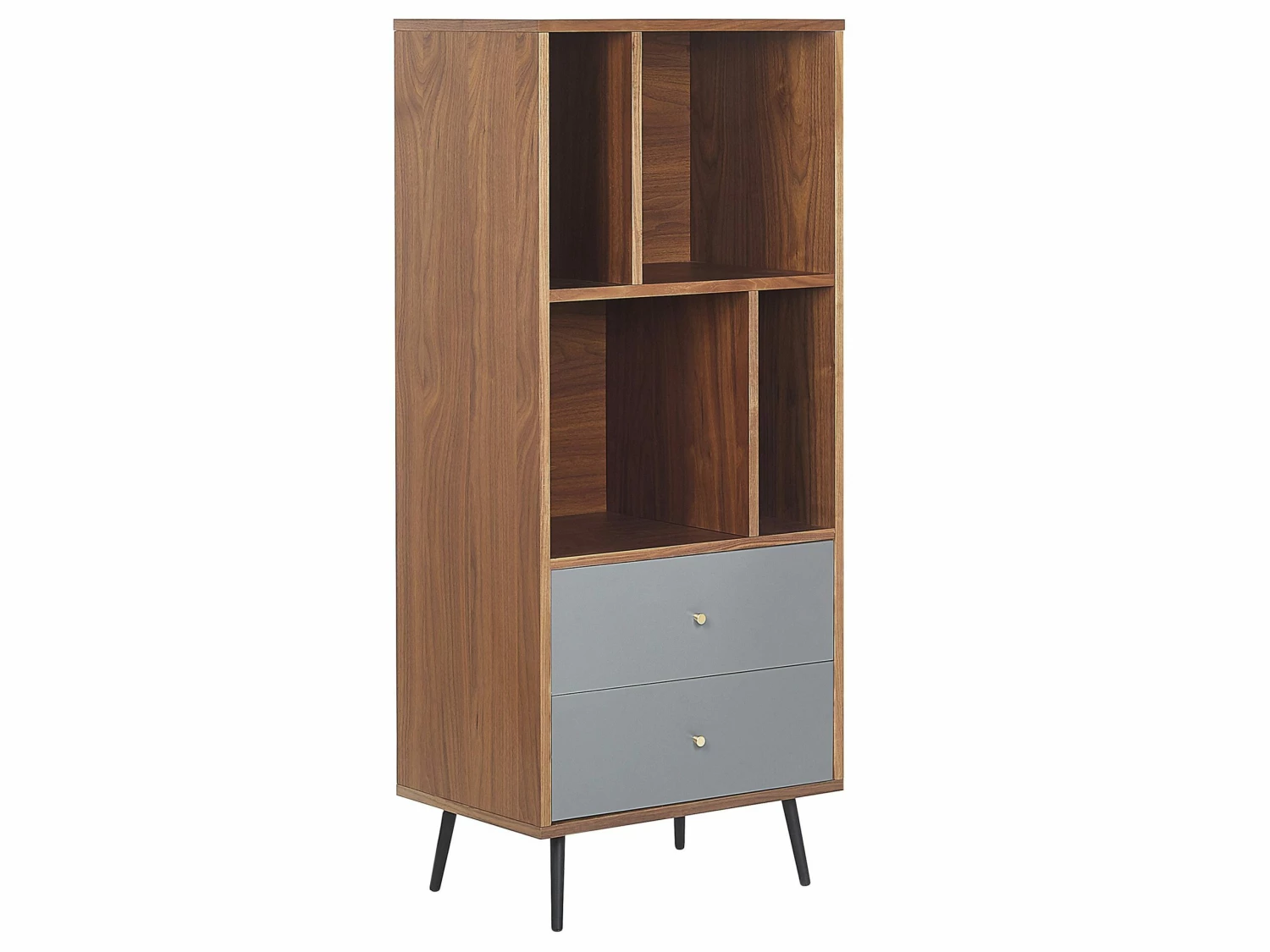 Regal Dunkler Holzfarbton / Grau 4 Fächer RICHMOND