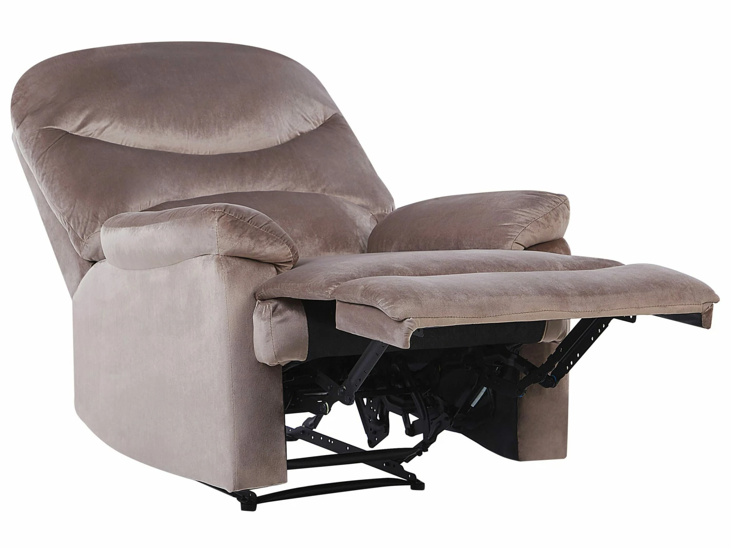 Sessel Samtstoff Taupe Verstellbar Mit Fußstütze ESLOV – Bild 5