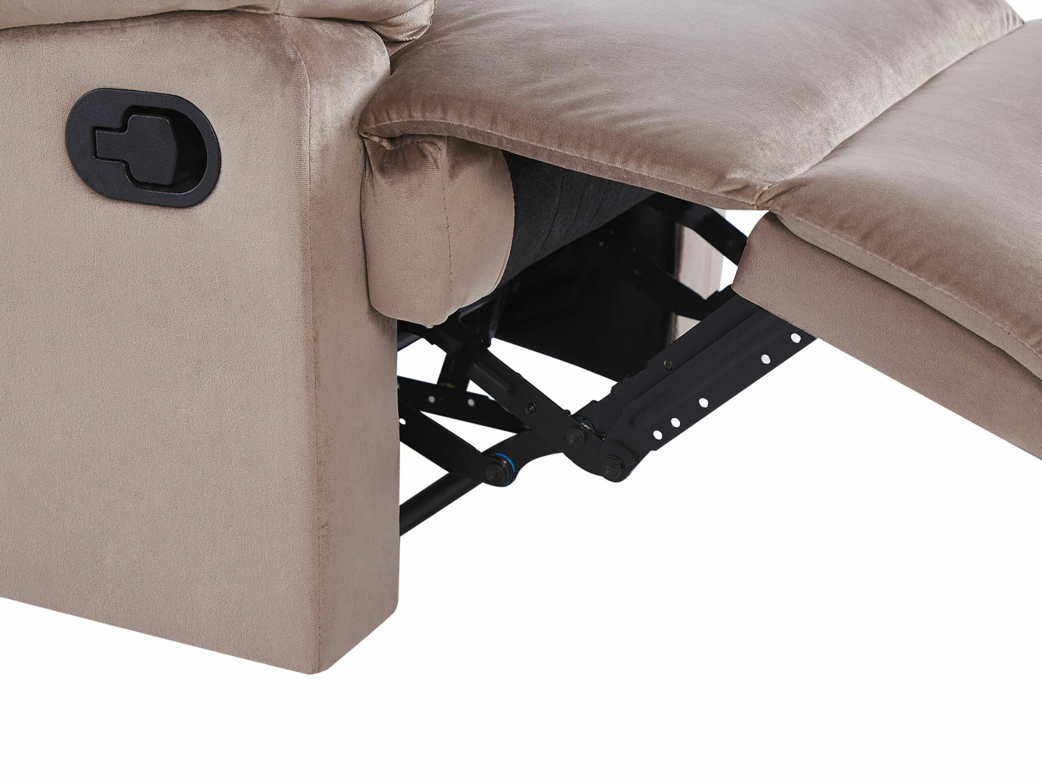 Sessel Samtstoff Taupe Verstellbar Mit Fußstütze ESLOV – Bild 8