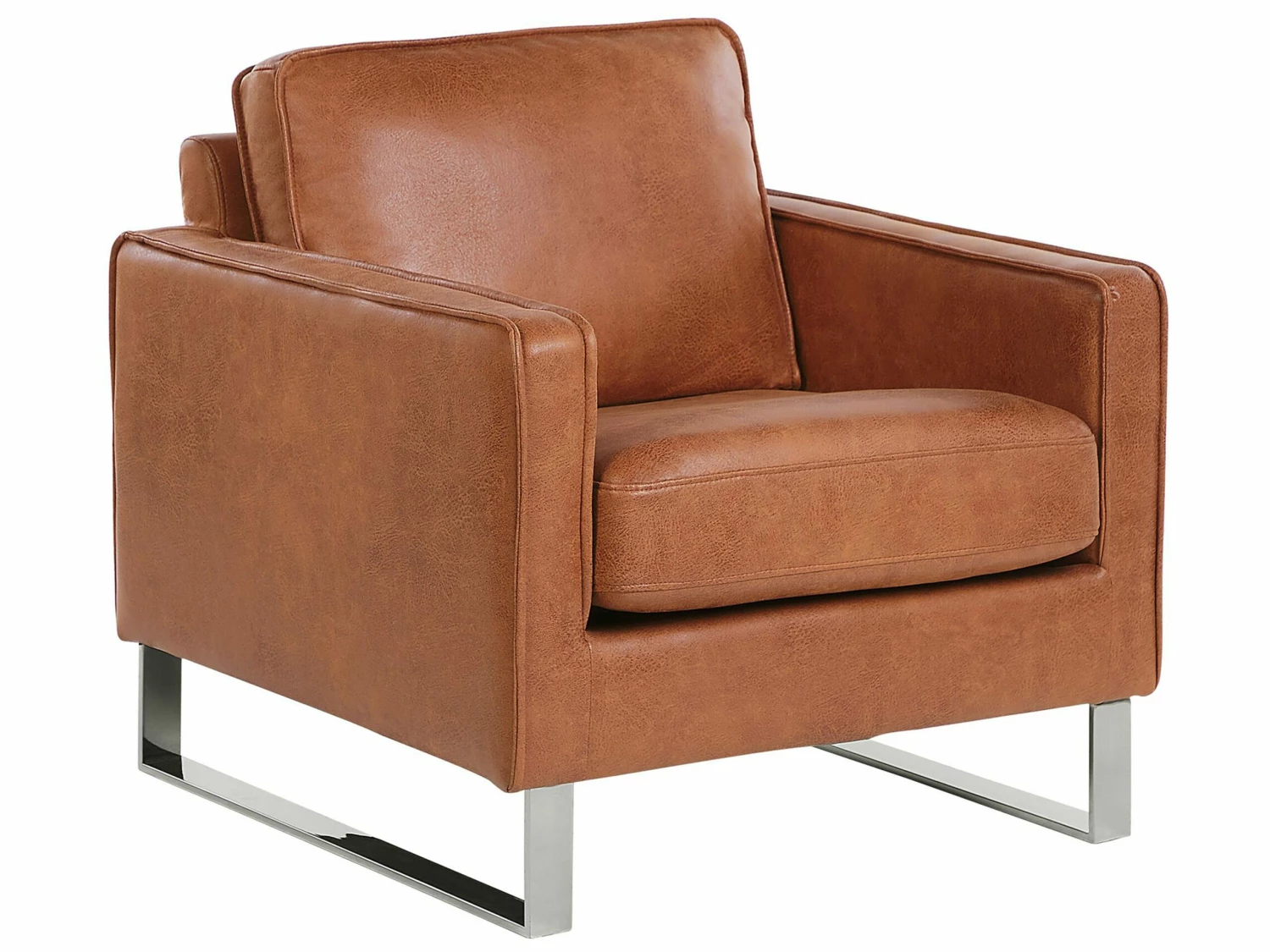 Sessel Lederoptik Goldbraun VIND