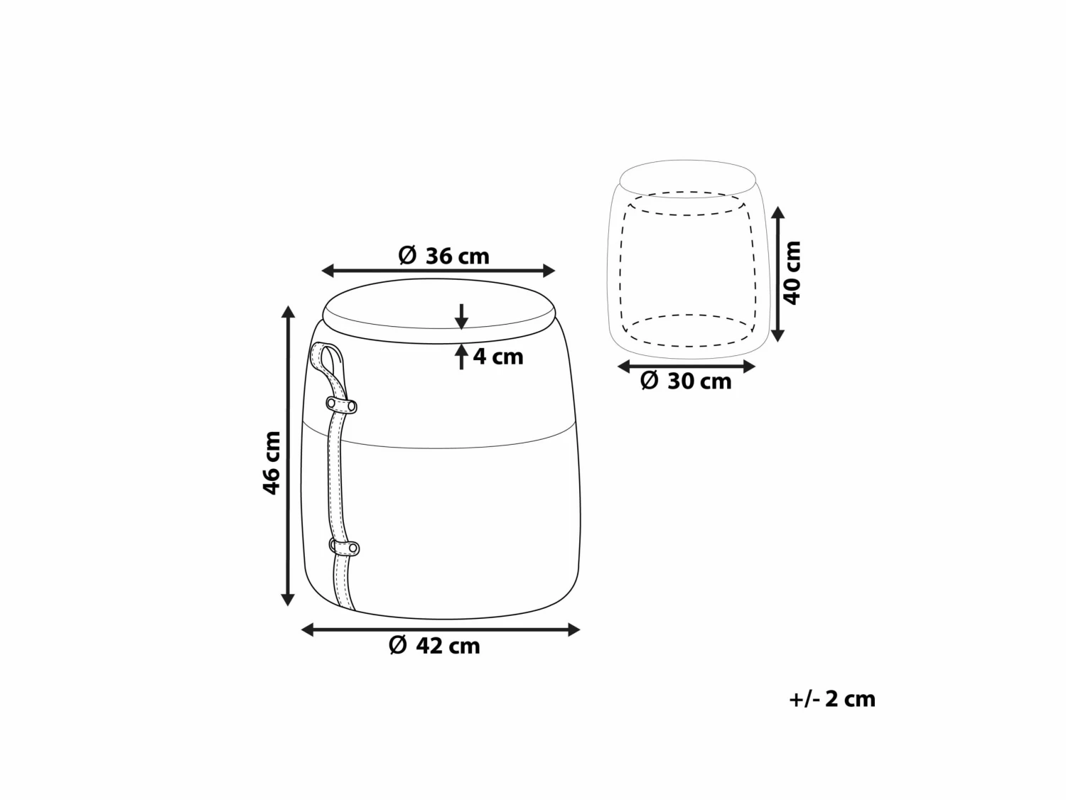 Pouf Mit Stauraum Cord Gelb ⌀ 36 Cm RUBY – Bild 6