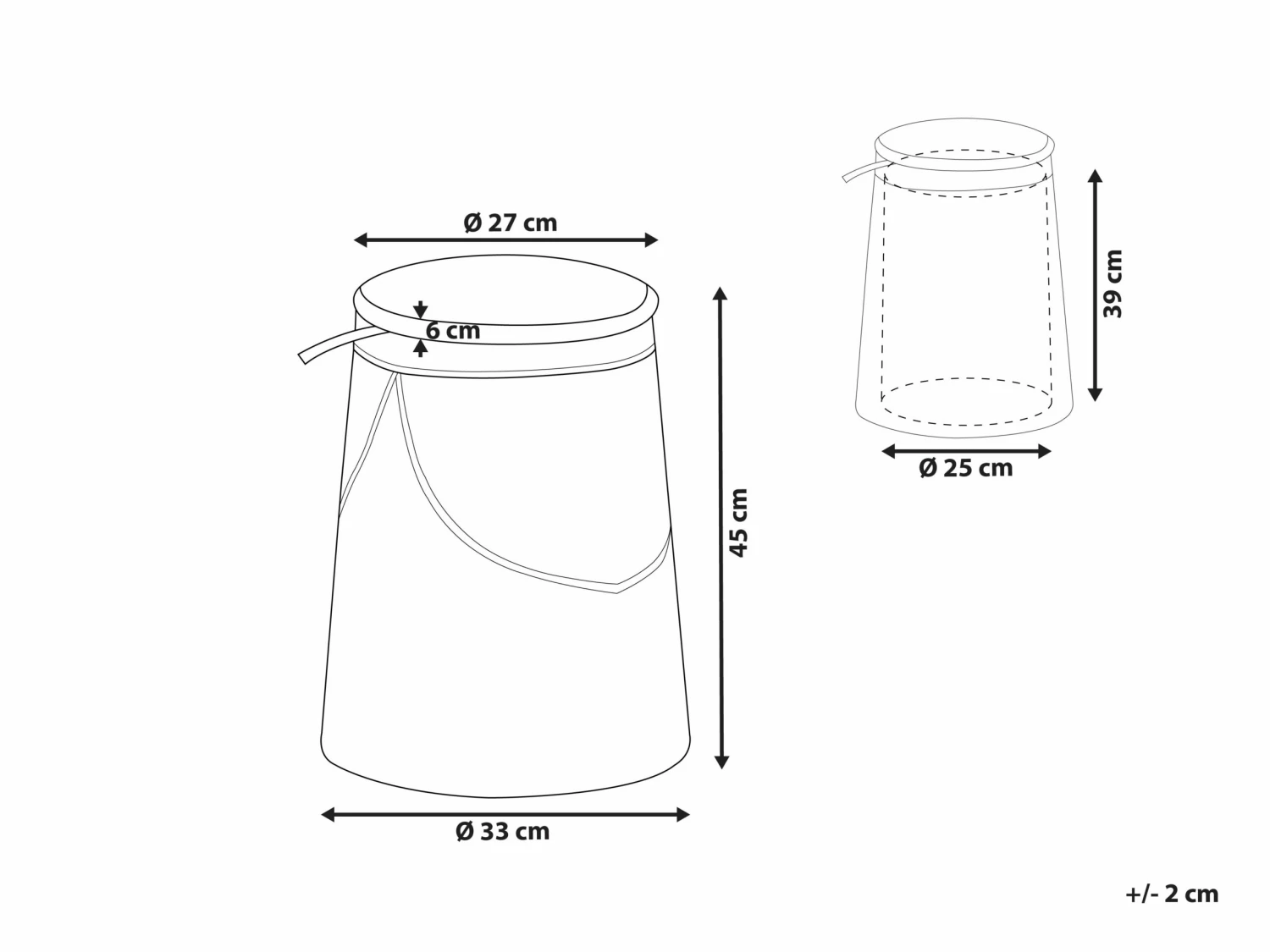 Pouf Mit Stauraum Beige ⌀ 33 Cm Rund Für Kinder APACHE – Bild 8