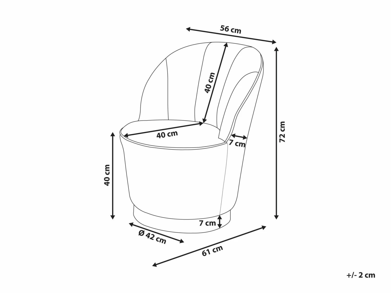 Sessel Samtstoff Schwarz / Gold Halbrund ALBY – Bild 8