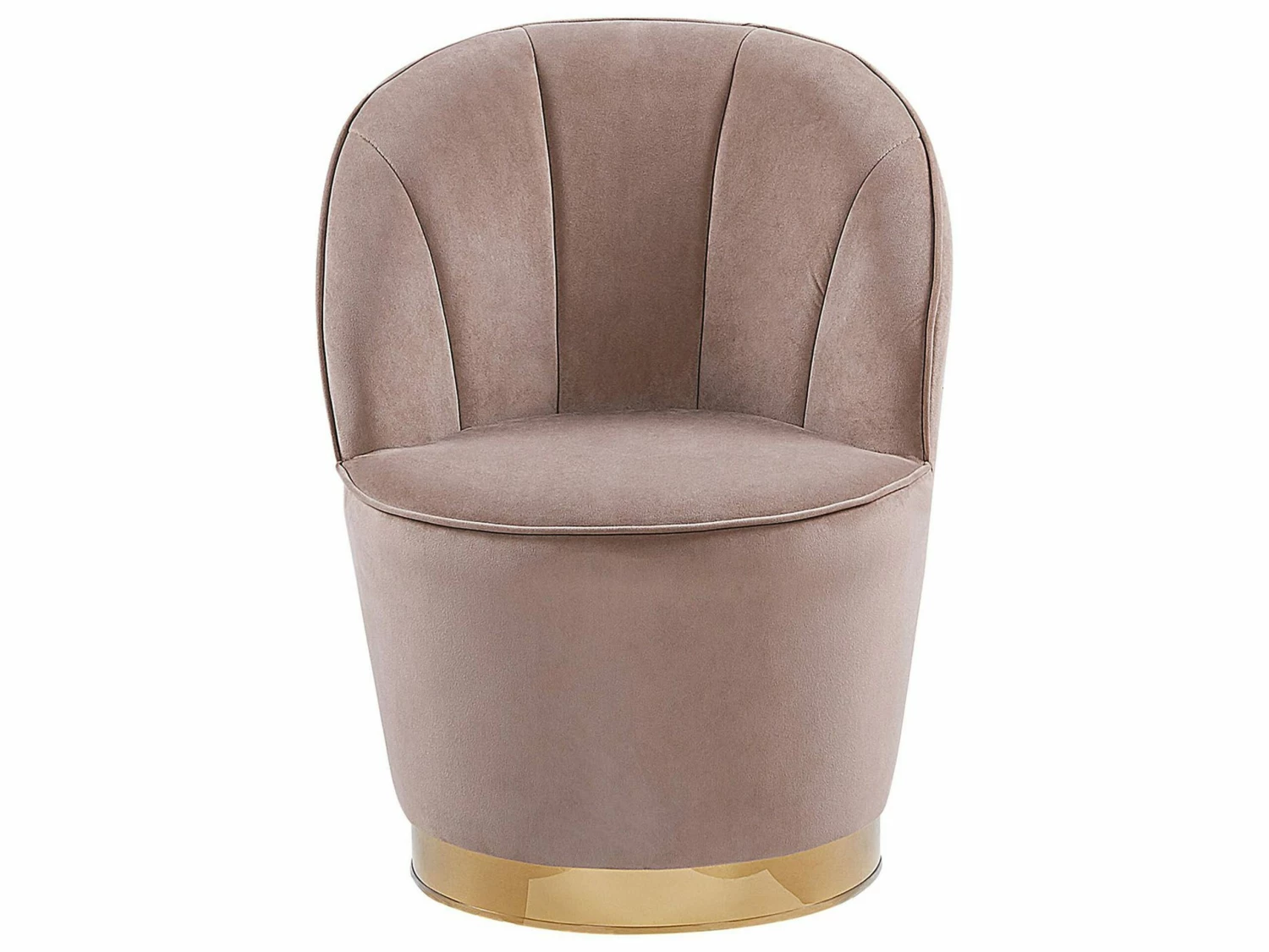 Sessel Samtstoff Beige / Gold Halbrund ALBY – Bild 5