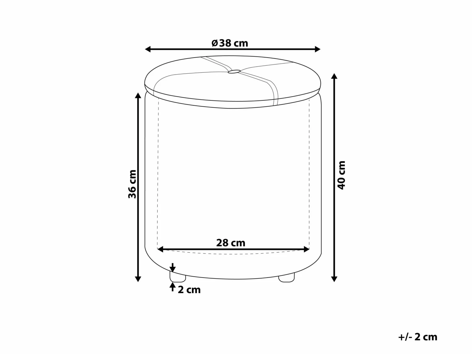 Pouf Mit Stauraum Kunstleder Schwarz ⌀ 38 Cm MARYLAND – Bild 8