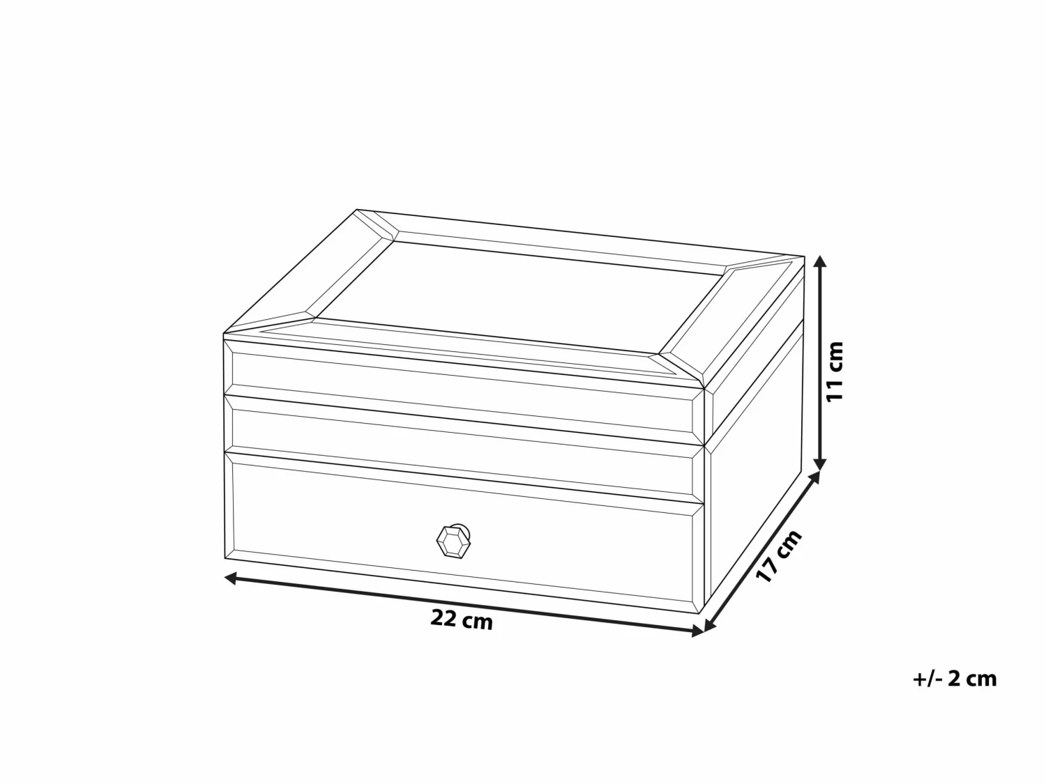 Schmuckkästchen Spiegeleffekt Silber 25 X 20 Cm KOFI – Bild 8
