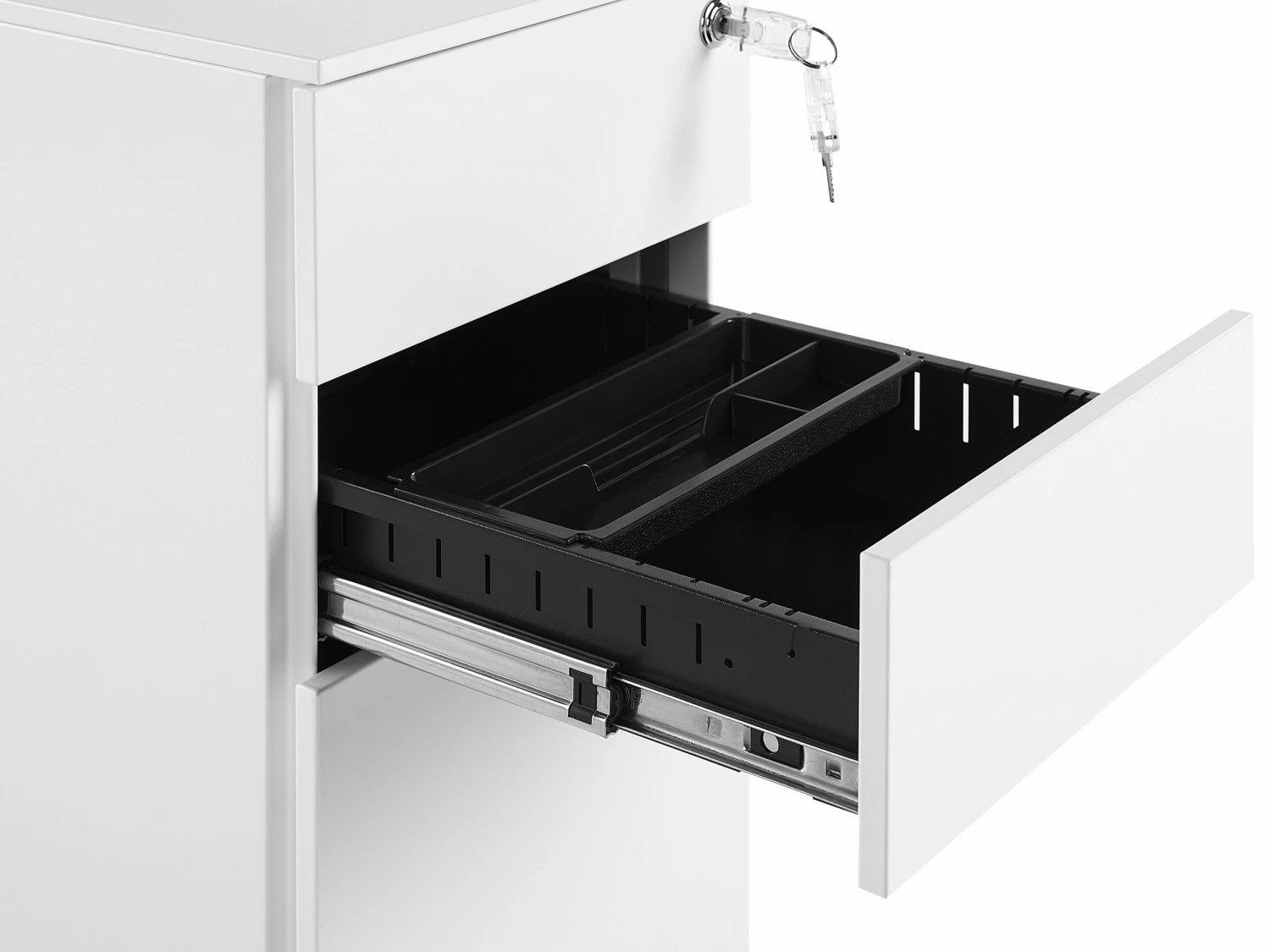 Aktenschrank Metall Weiß 3 Schubladen Mit Rollen BOLSENA – Bild 9