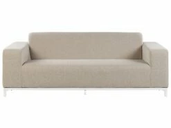 Gartensofa 3-Sitzer Beige / Weisses Gestell ROVIGO