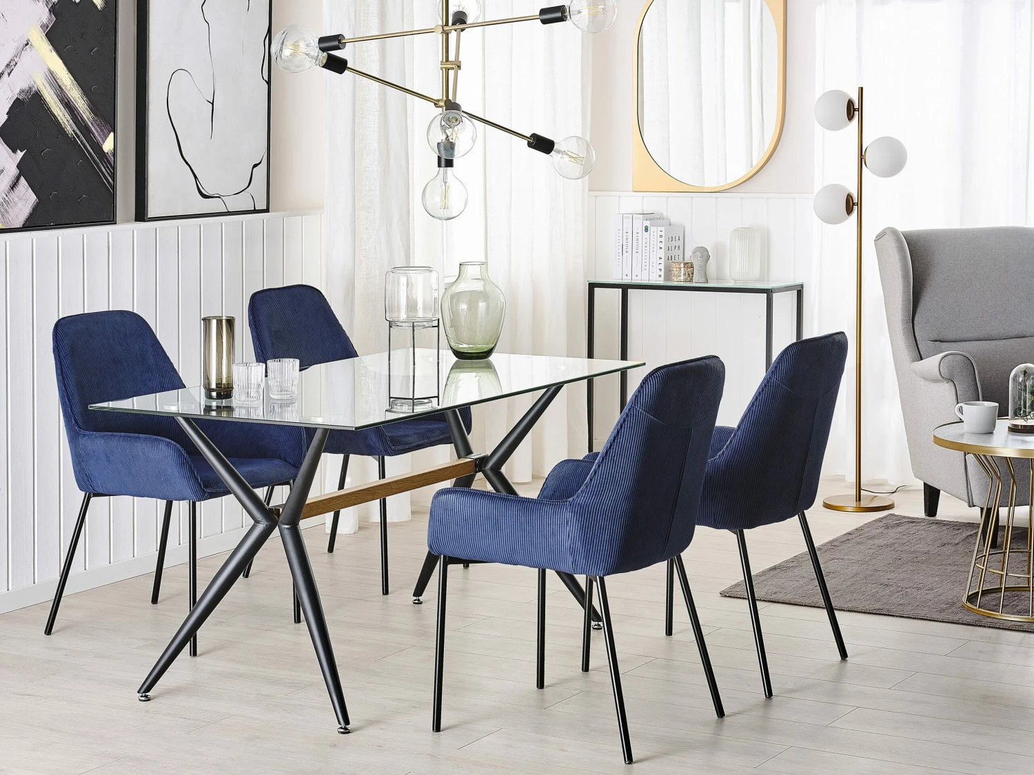 Esstisch Glas Transparent / Schwarz 140 X 80 Cm SACRAMENTO – Bild 2