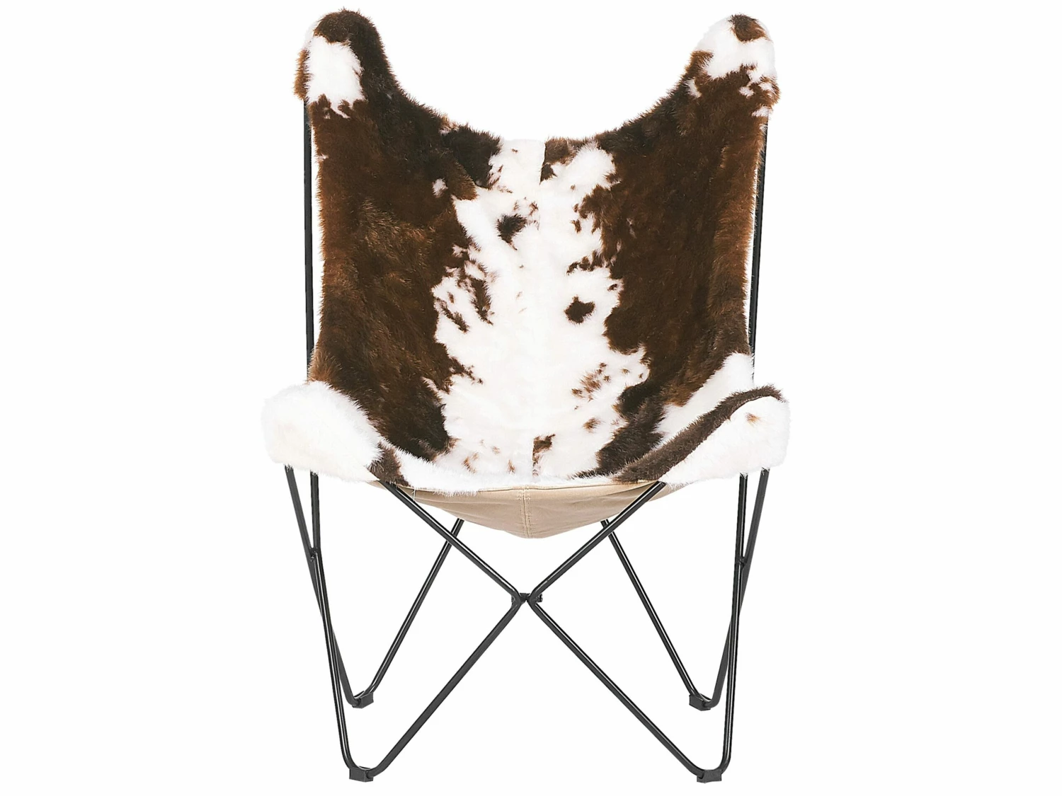 Schmetterlingssessel Polsterbezug Kuhflecken-Muster Braun / Weiß NYBRO – Bild 5