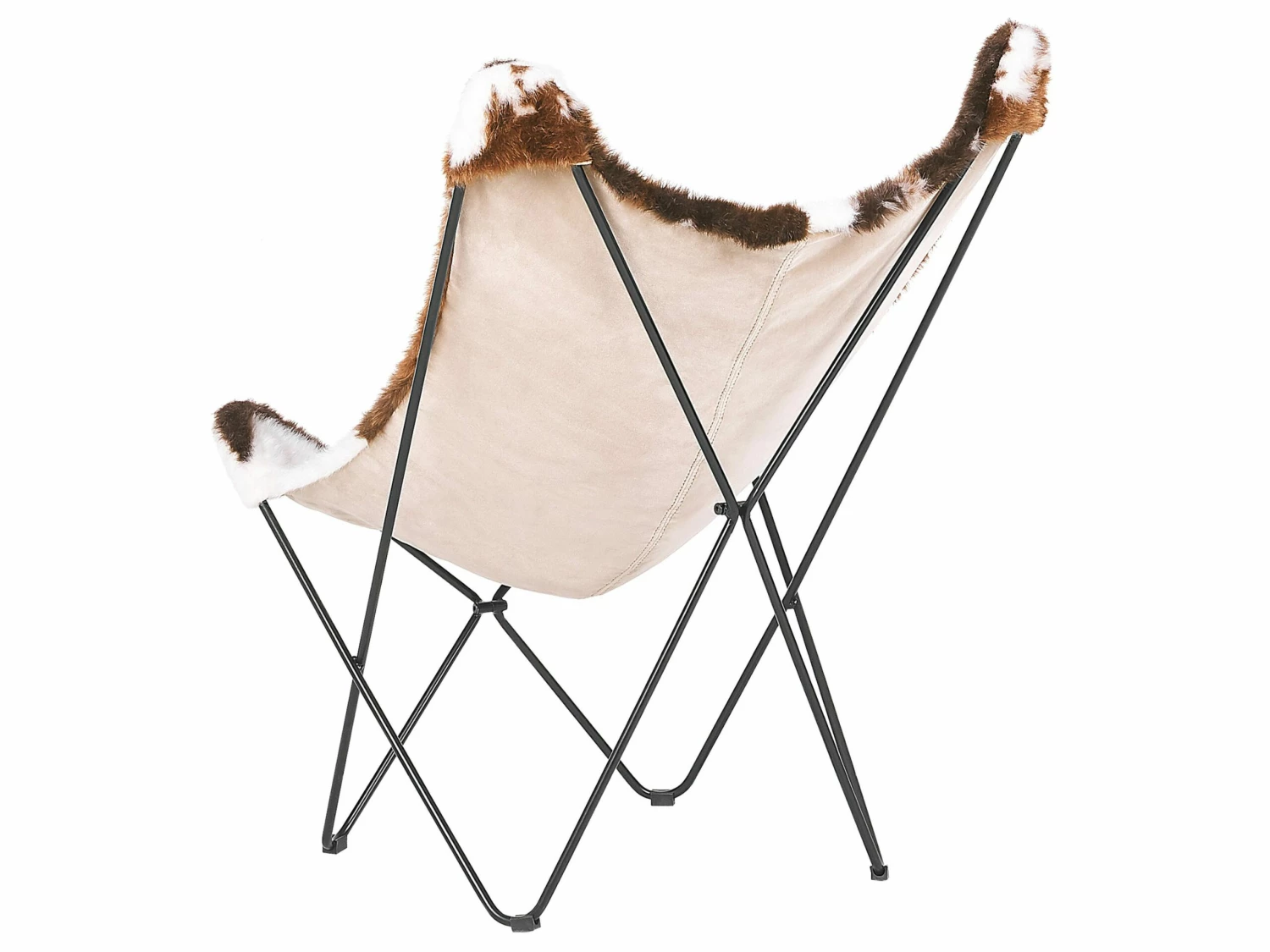 Schmetterlingssessel Polsterbezug Kuhflecken-Muster Braun / Weiß NYBRO – Bild 6
