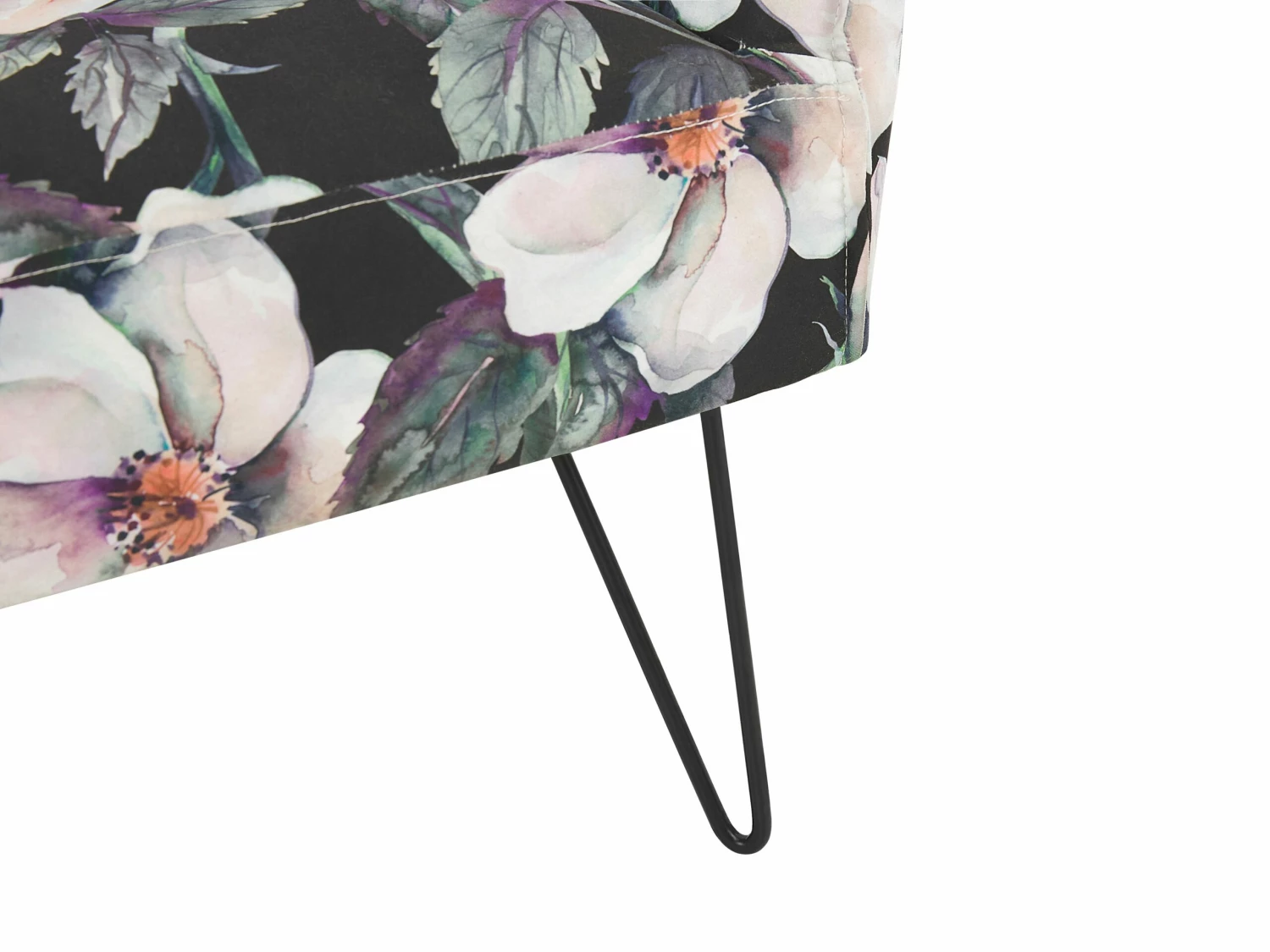 Sessel Polsterbezug Blumenmuster Schwarz RIBE – Bild 6