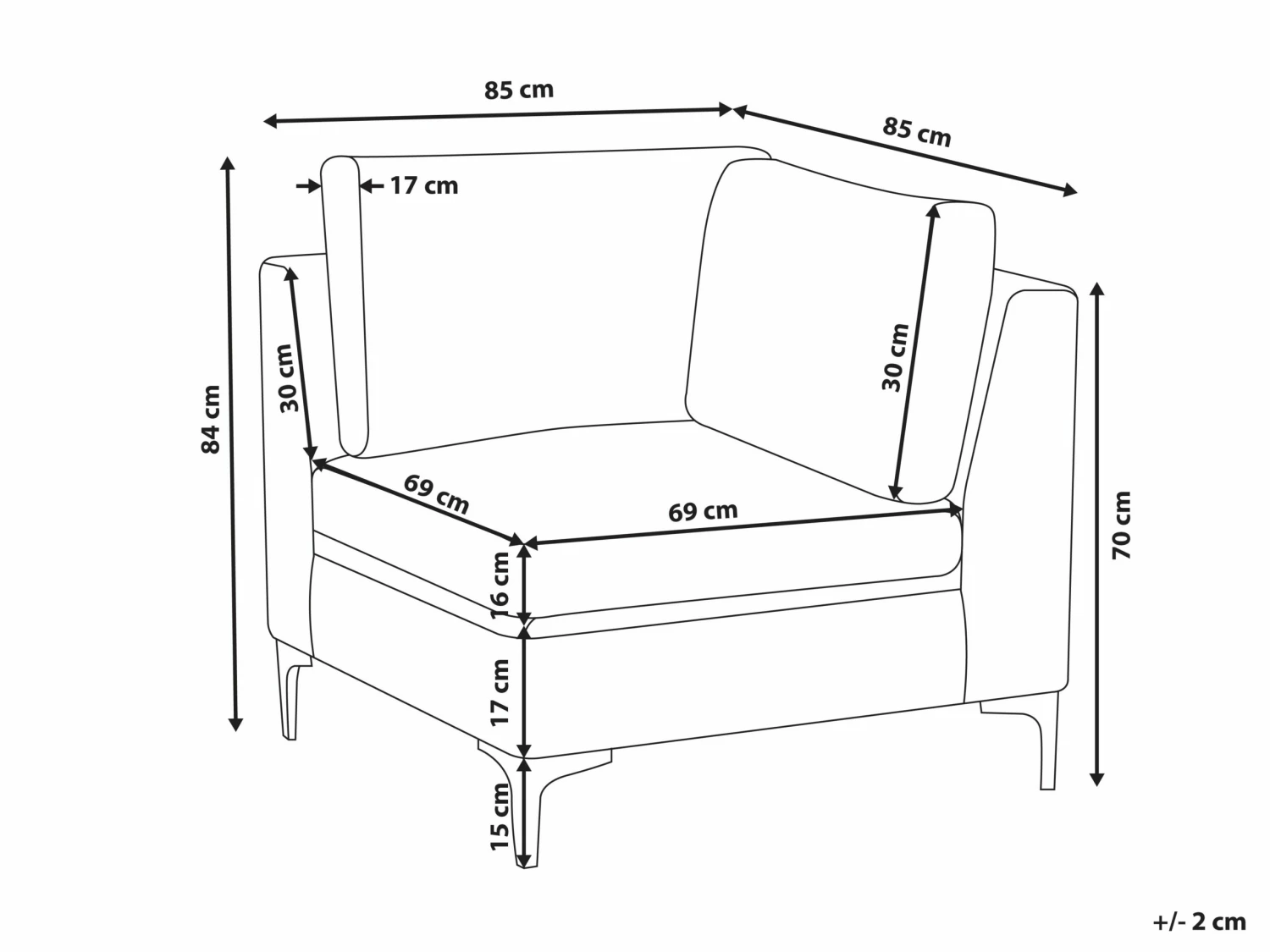 Ecksessel Samtstoff Grün EVJA – Bild 10