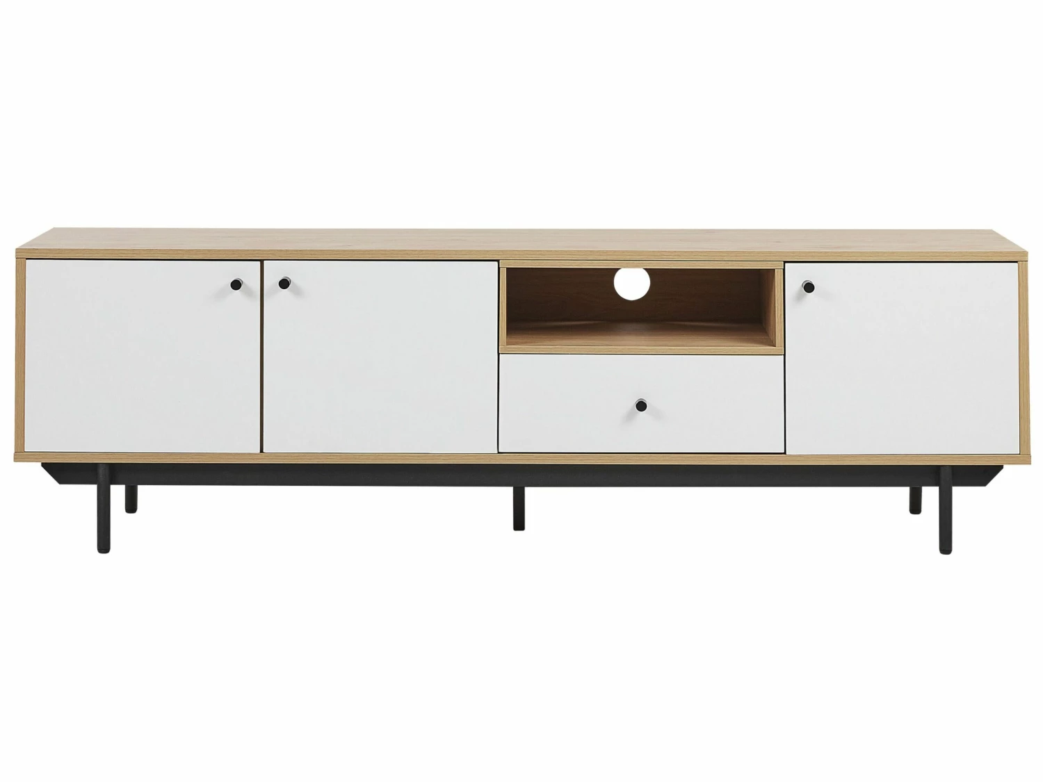 TV-Möbel Heller Holzfarbton / Weiß 163 X 40 X 50 Cm ITACA – Bild 5