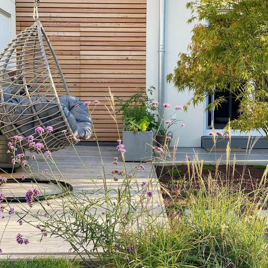 Hängesessel Mit Gestell Rattan Grau ø 97 Cm TOLLO – Bild 5