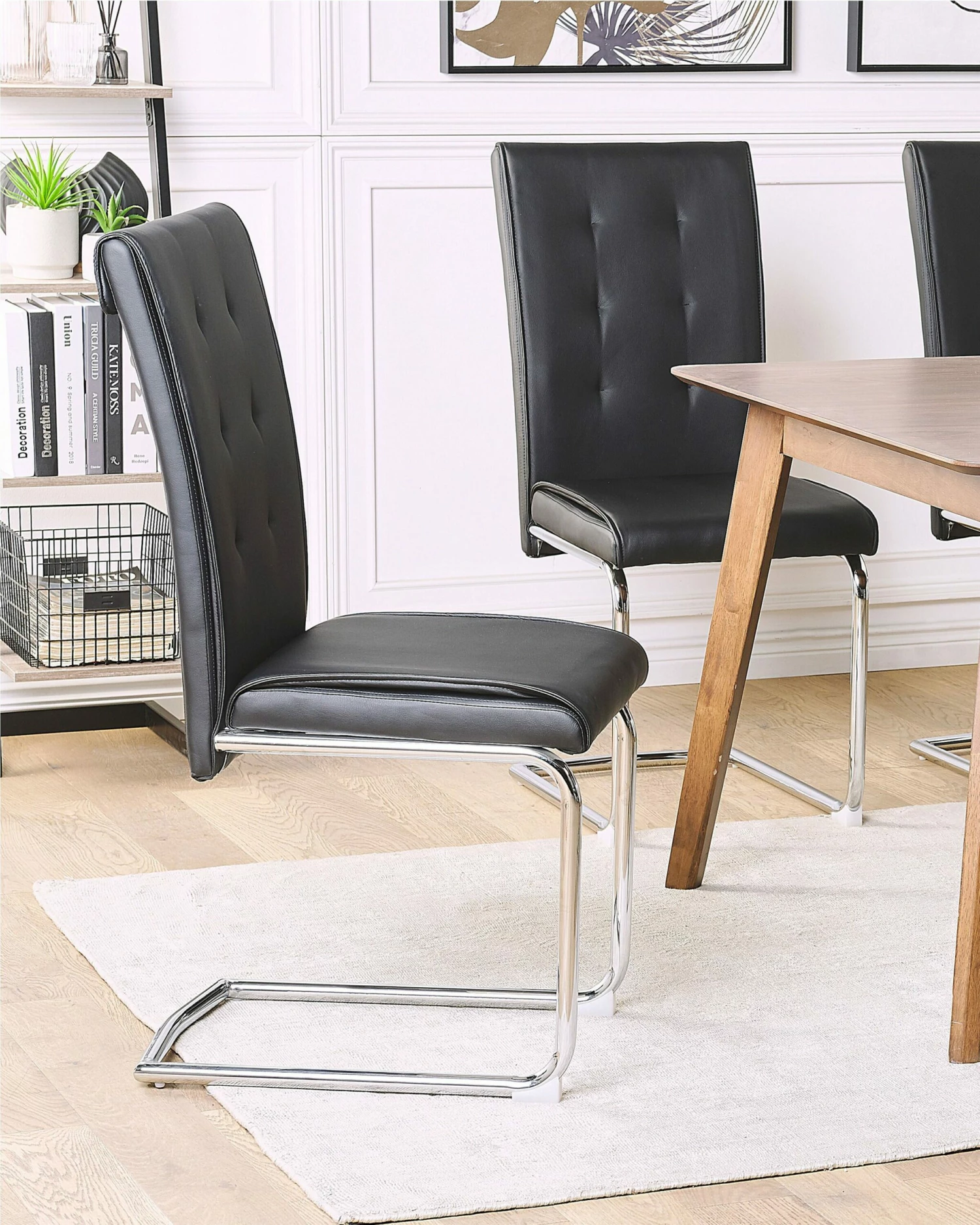 Esszimmerstuhl Kunstleder Schwarz 2er Set ROVARD – Bild 2