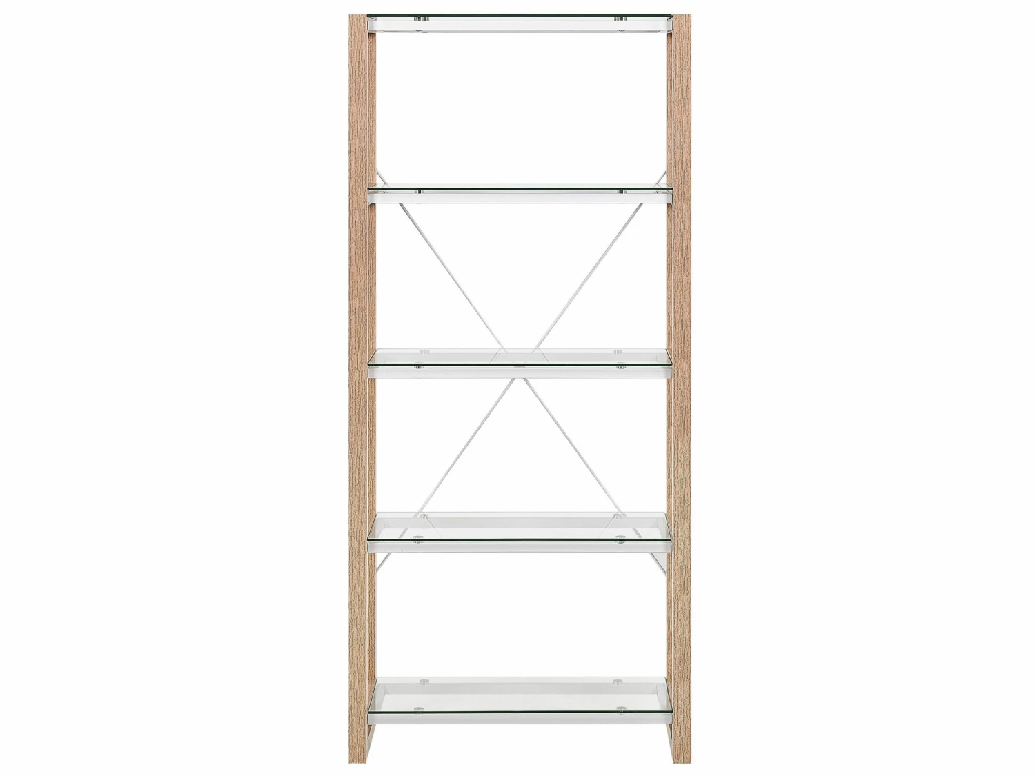 Bücherregal Heller Holzfarbton Glas 4 Fächer JENKS – Bild 6