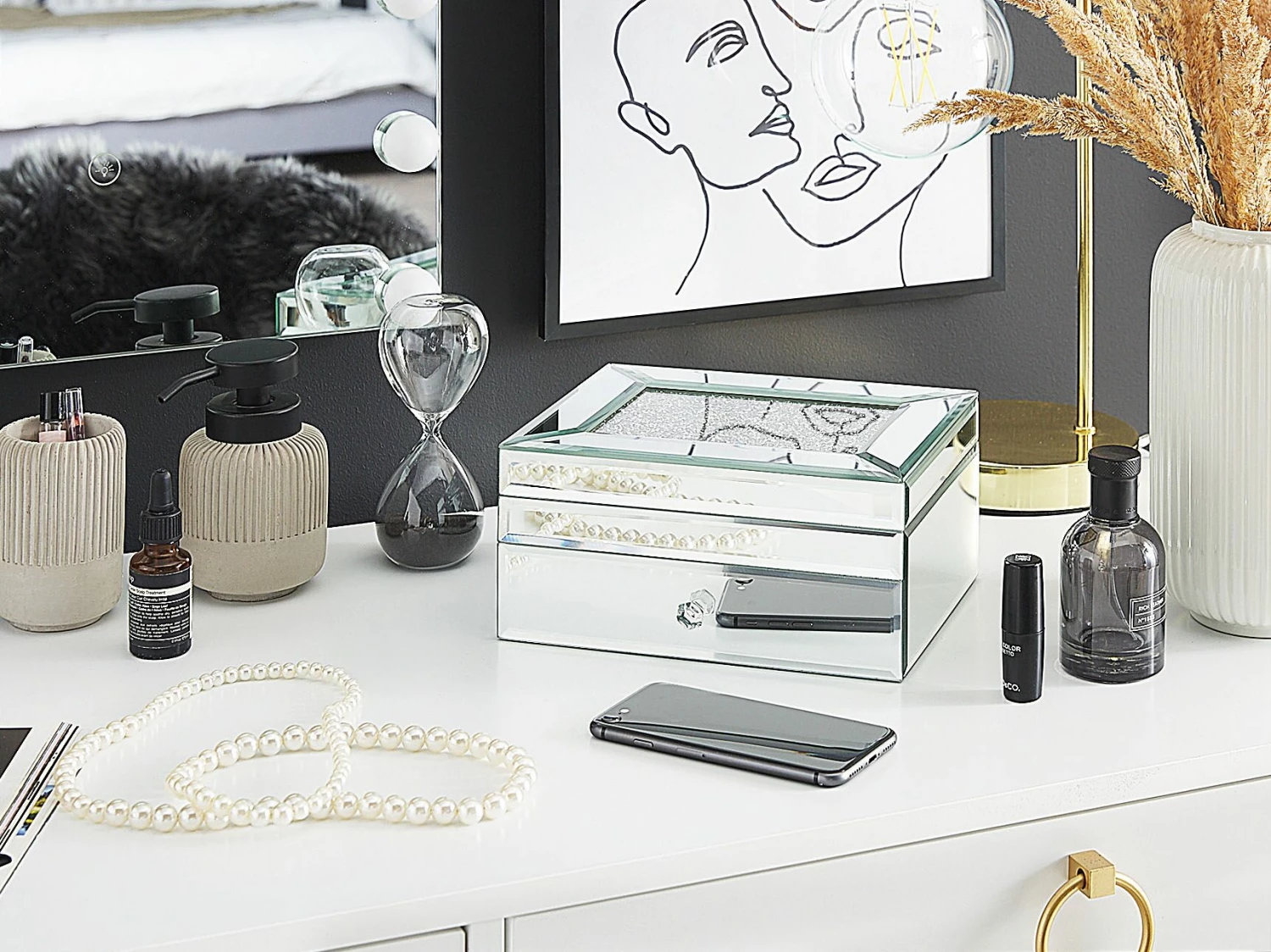 Schmuckkästchen Spiegeleffekt Silber 25 X 20 Cm KOFI – Bild 3