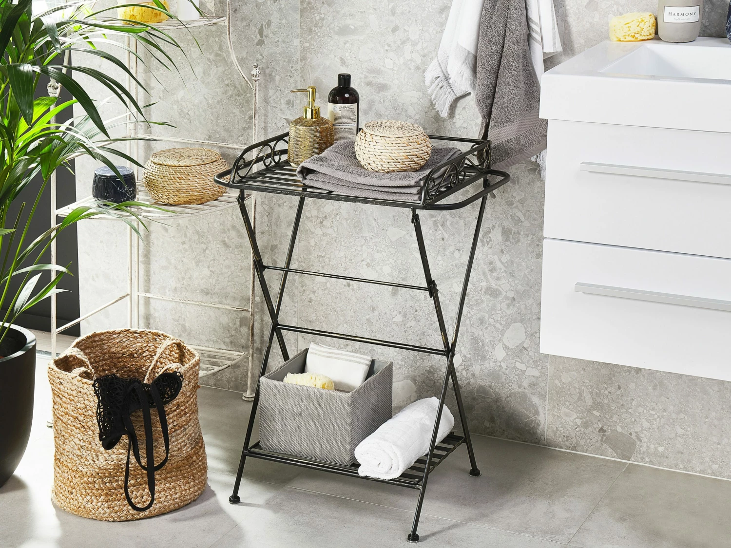 Beistelltisch Antik Optik Schwarz Rechteckig 35 X 40 Cm ANCUD – Bild 3