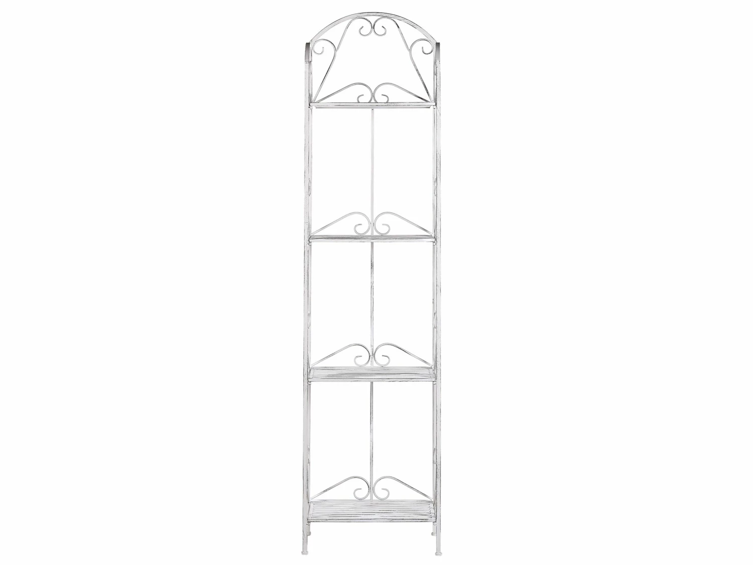 Badregal Metall Antik Optik Weiß 4 Fächer Klappbar VALDIVIA – Bild 5