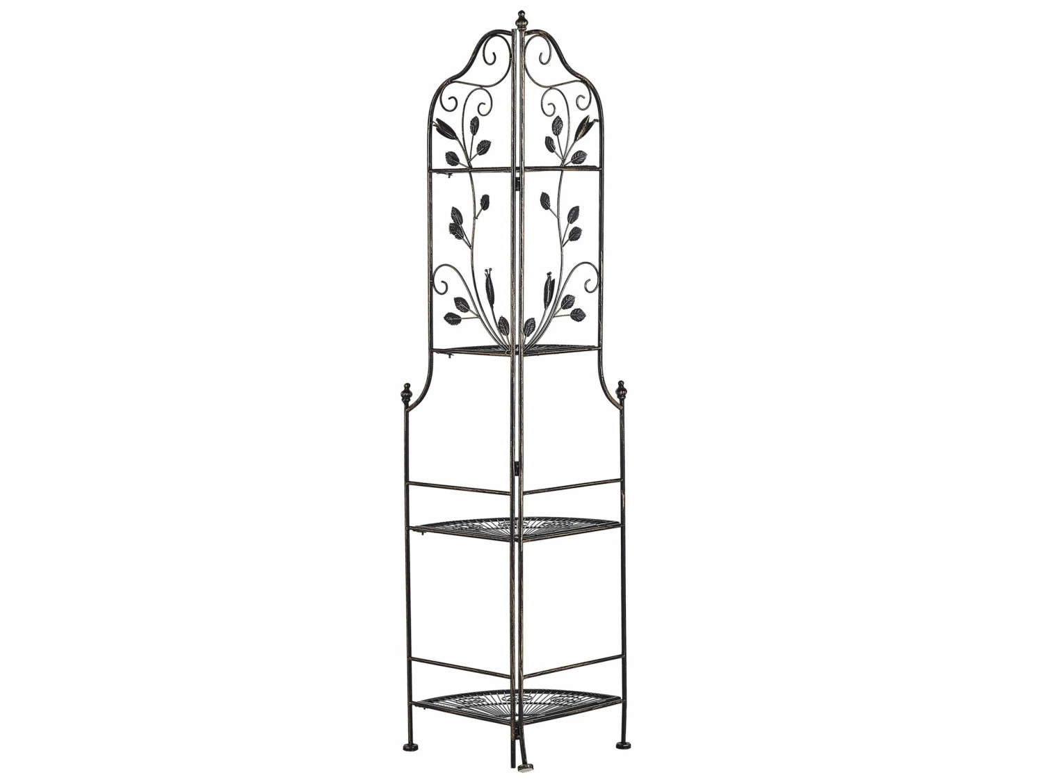 Eckregal Schwarz Metall 4 Ablageflächen Klappbar SIDERNO – Bild 7