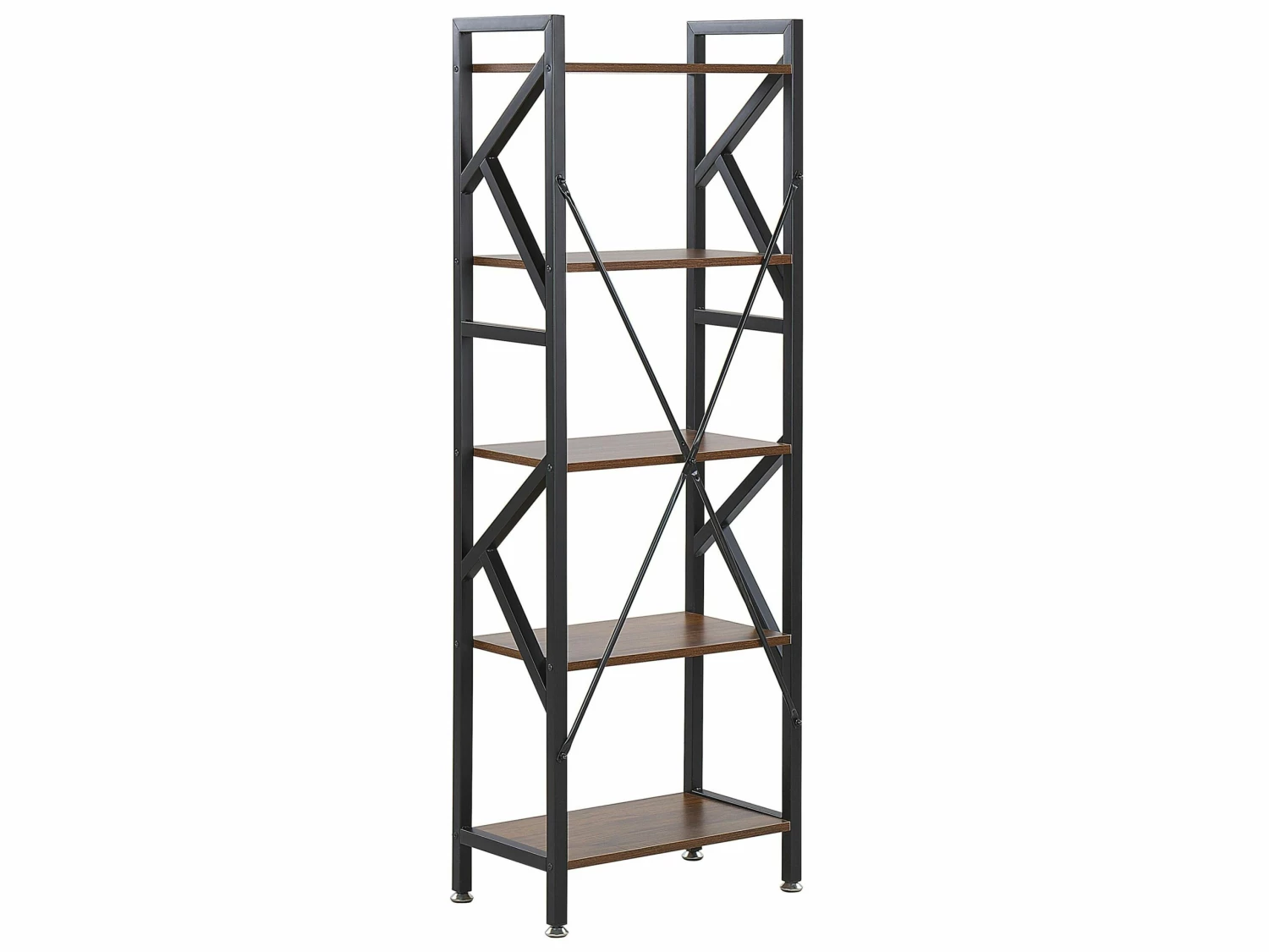 Regal Schwarz / Dunkler Holzfarbton 5 Fächer DALE – Bild 4