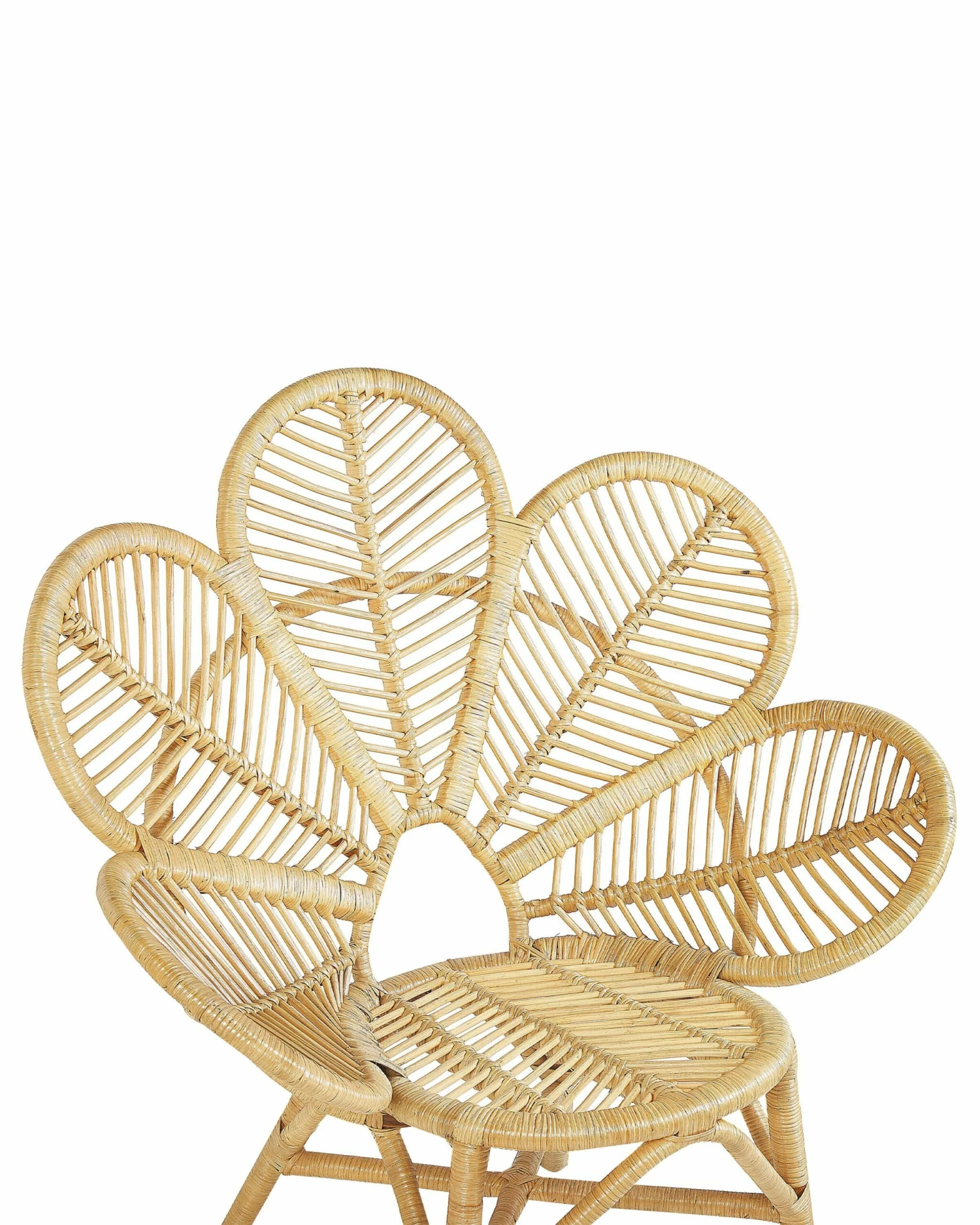 Rattanstuhl Natürlich Auflage Beige Pfauform 2er Set FLORENTINE – Bild 8