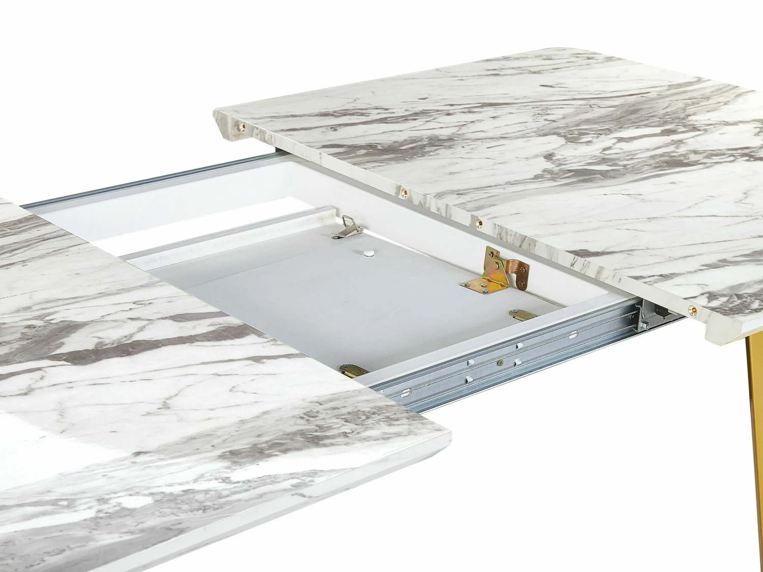 Esstisch Marmor Optik Weiß / Gold 160 / 200 X 90 Cm Ausziehbar MOSBY – Bild 8
