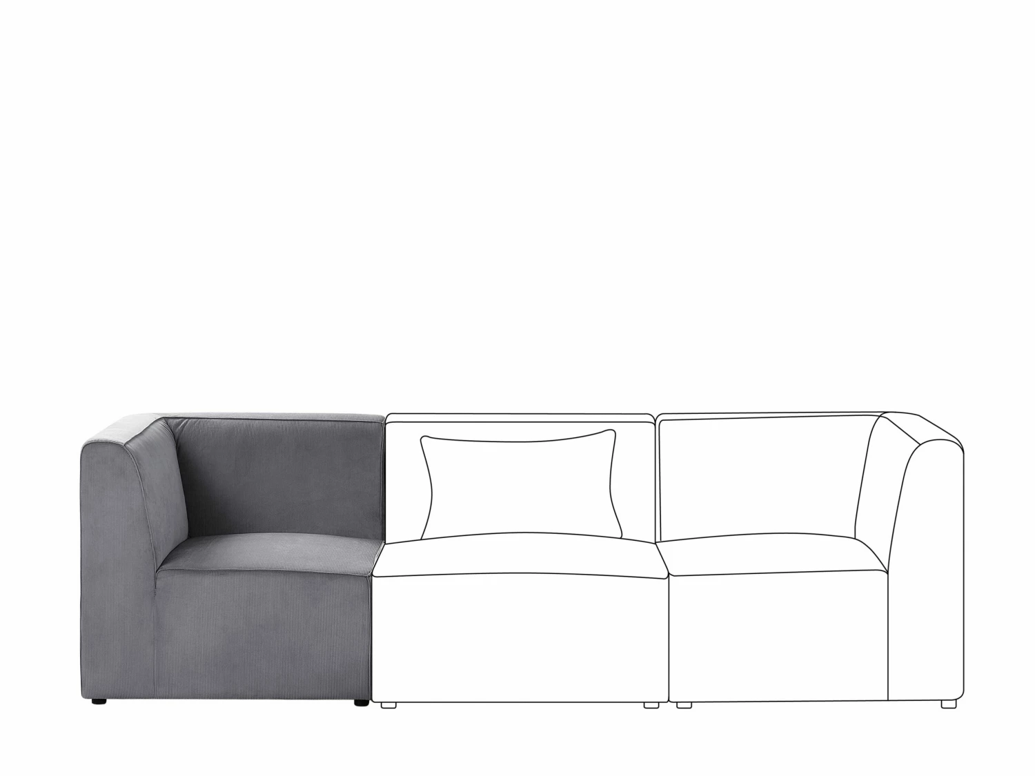 Ecksessel Cord Grau LEMVIG – Bild 4