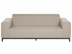 Gartensofa 3-Sitzer Beige / Schwarzes Gestell ROVIGO