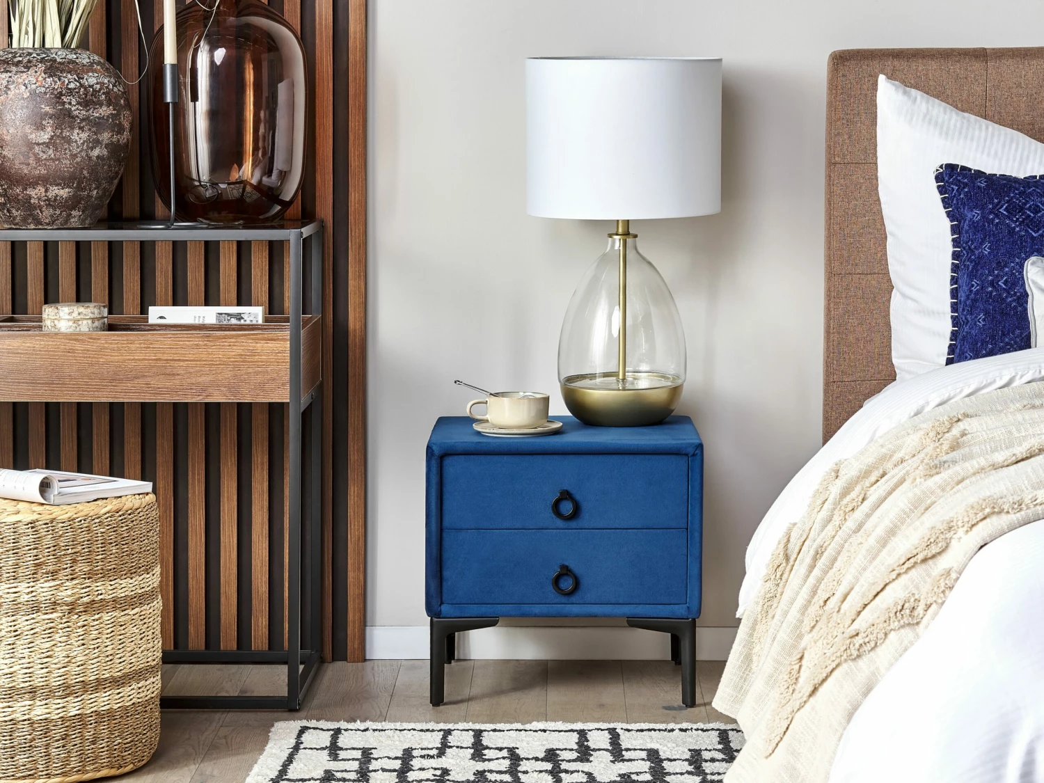 Schlafzimmer Komplett Set 3-teilig Blau Verschiedene Größen SEZANNE – Bild 4