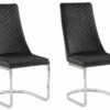 Esszimmerstuhl Samtstoff Schwarz 2er Set ALTOONA