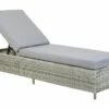 Gartenliege Rattan Grau Auflage Grau TURIN II