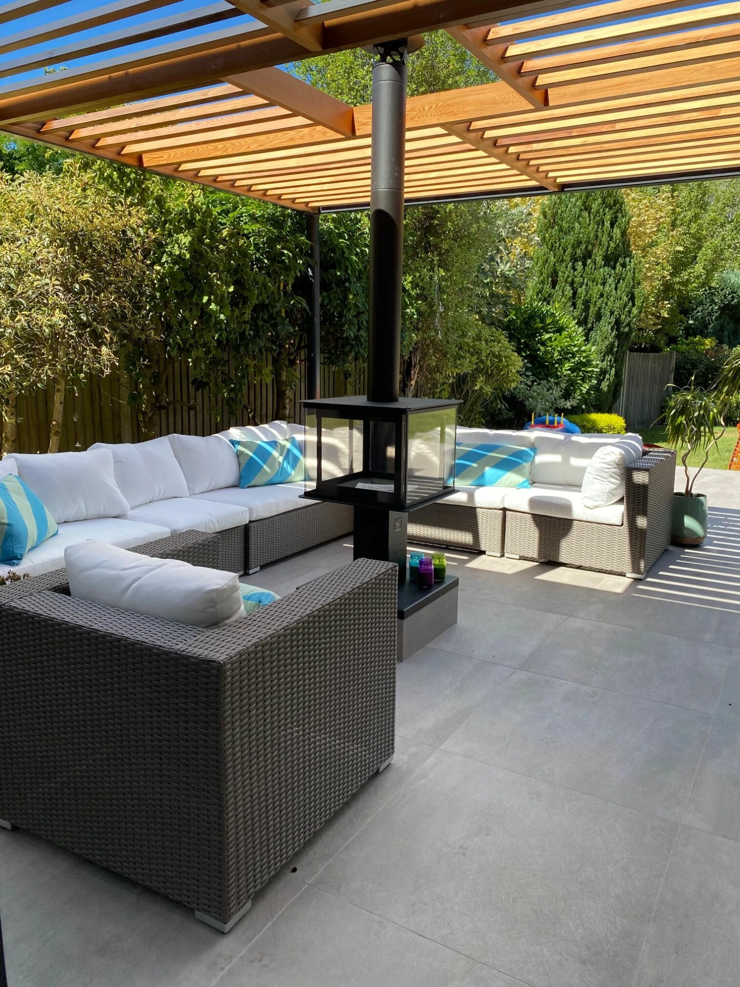 Lounge Set Rattan Taupe 8-Sitzer Auflagen Cremeweiß MAESTRO II – Bild 3