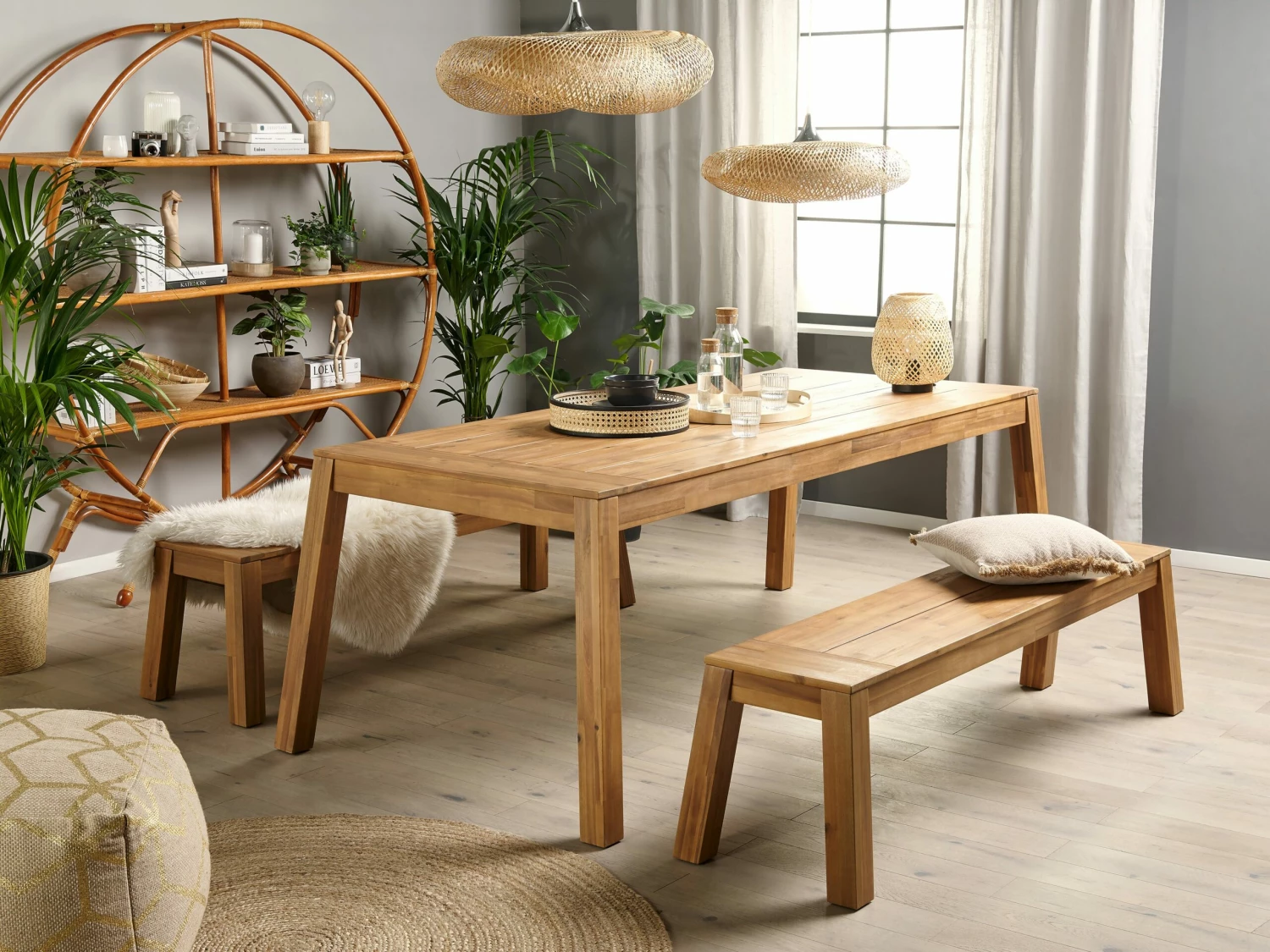 Gartenbank Akazienholz Hellbraun 160 X 36 Cm LIVORNO – Bild 4