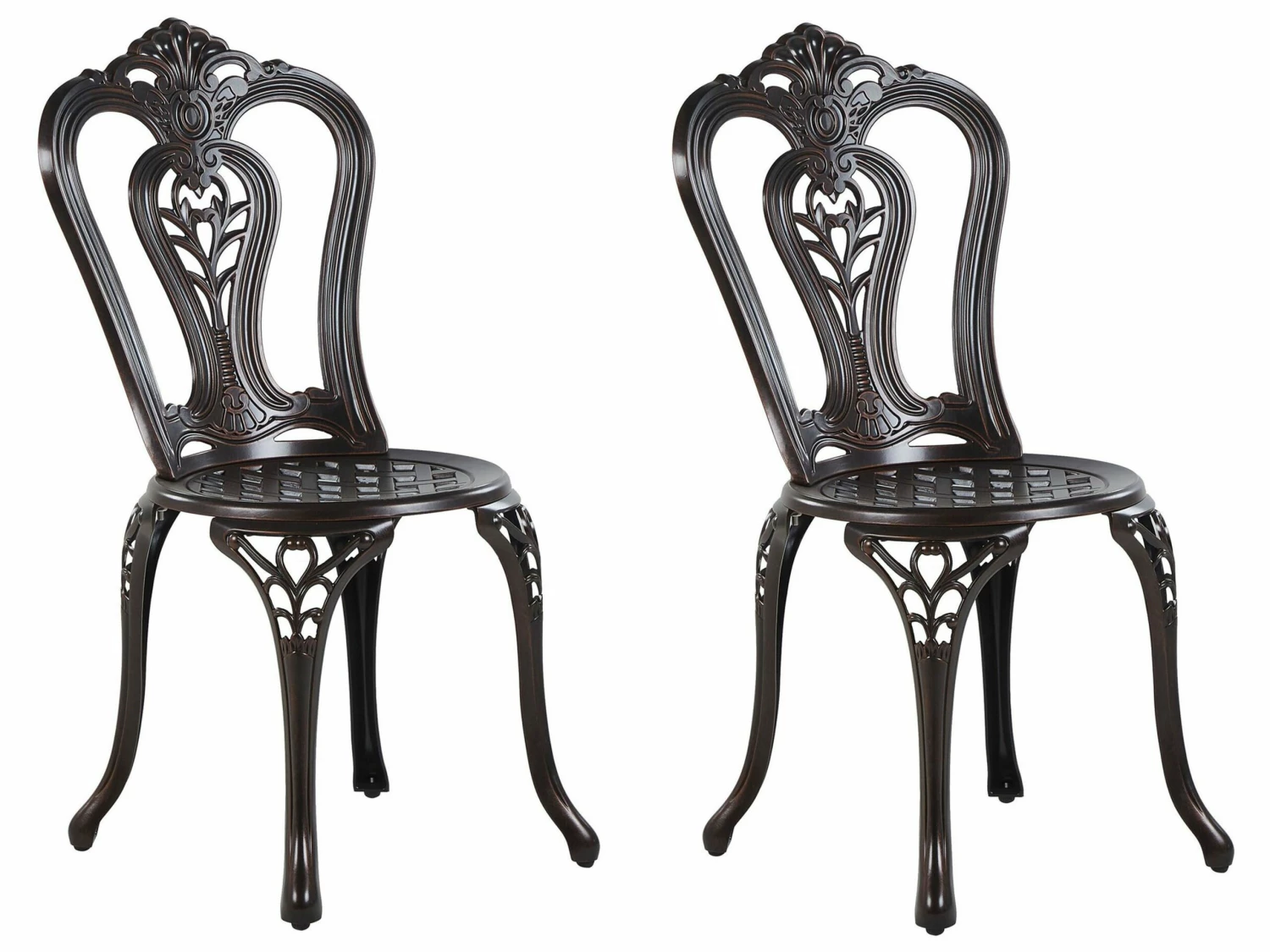 Gartenstuhl Braun 2er Set Aluminium BOVINO