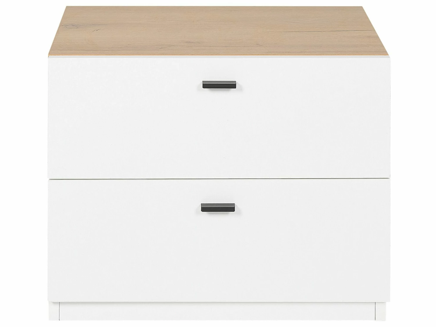Nachttisch Weiß / Heller Holzfarbton 2 Schubladen EDISON – Bild 5