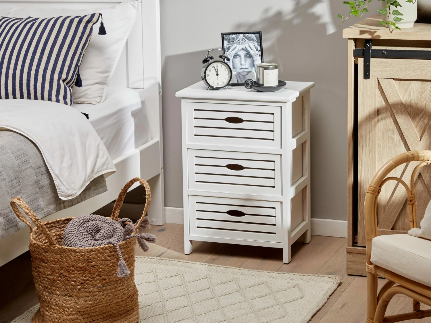 Kommode Weiß 3 Schubladen LUCKY – Bild 2