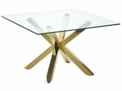 Couchtisch Glas Gold Quadratisch 70 X 70 Cm STARLIGHT