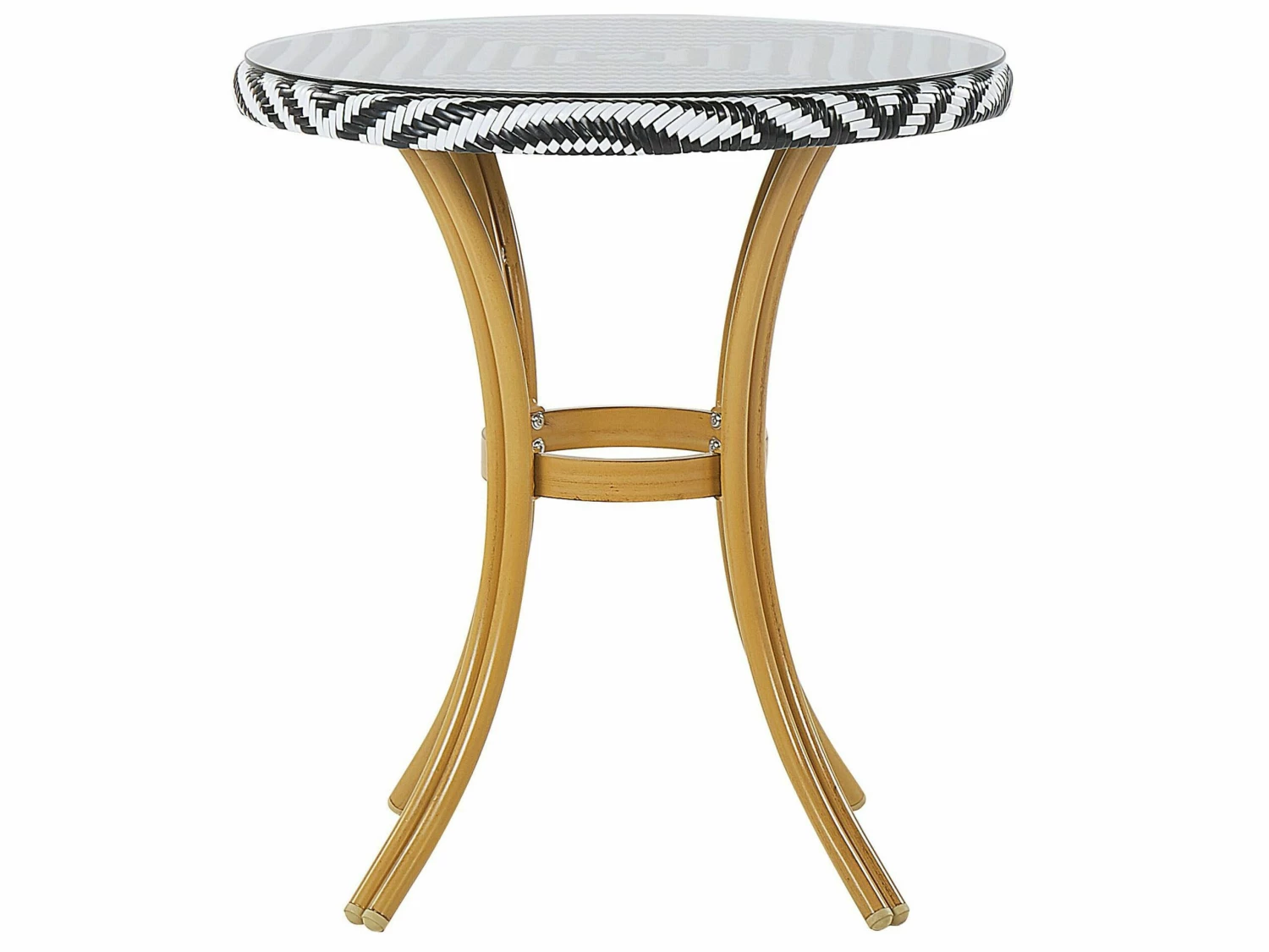 Gartentisch Rattan Schwarz / Weiß ø 70 Cm RIFREDDO – Bild 4