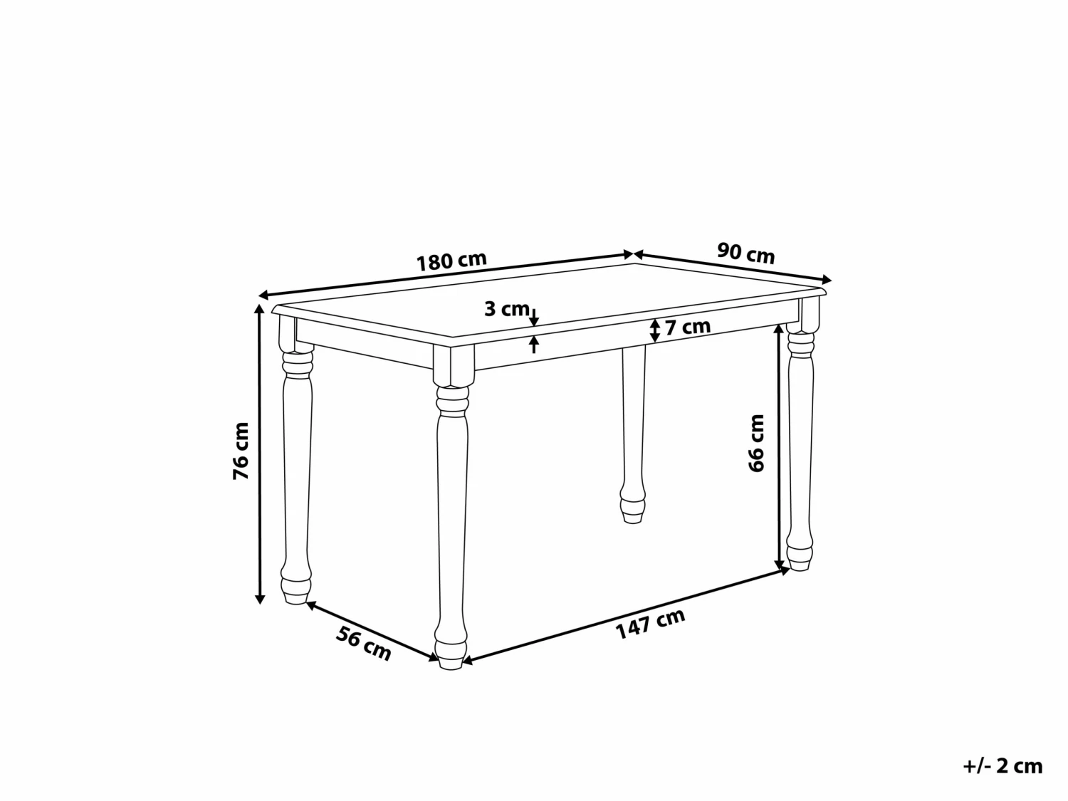 Esstisch Weiß Verschiedene Größen CARY – Bild 10