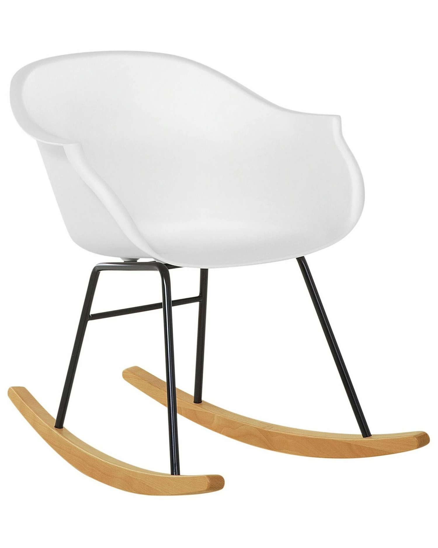 Schaukelstuhl Kunststoff / Buchenholz Weiß HARMONY