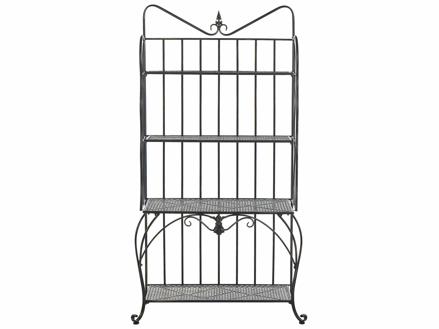 Gartenregal Schwarz Metall 4 Ablageflächen Klappbar PAVONA – Bild 5