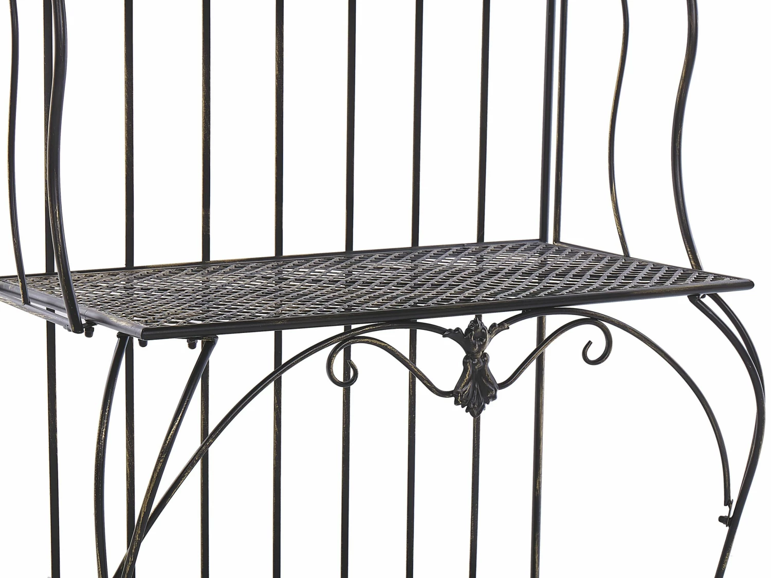 Gartenregal Schwarz Metall 4 Ablageflächen Klappbar PAVONA – Bild 7